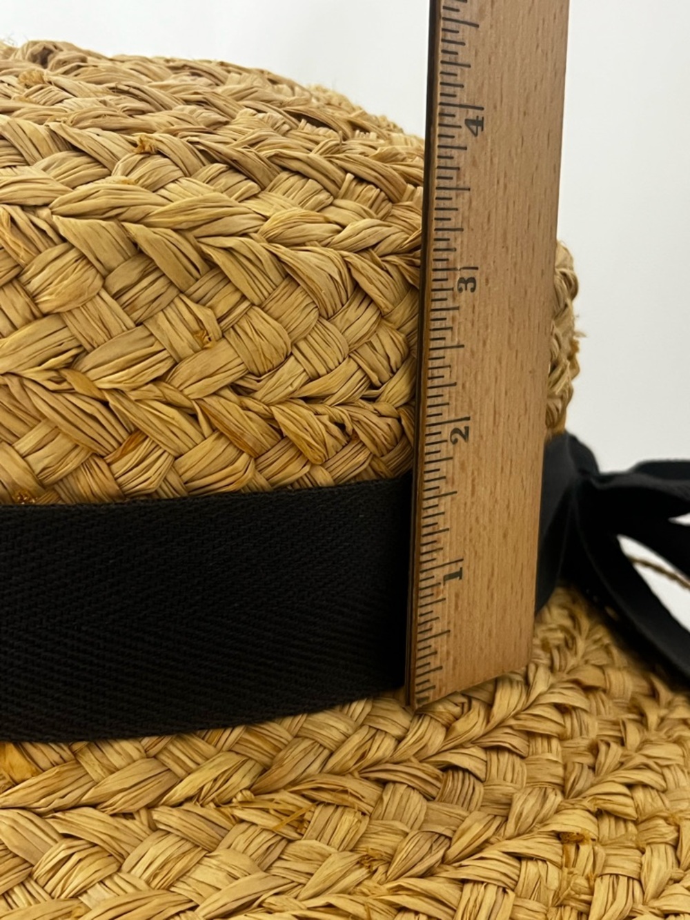 Helen Kaminski Classic 5 Woven Raffia Wide Brim Hat, Black Ribbon - Picture 14 of 15